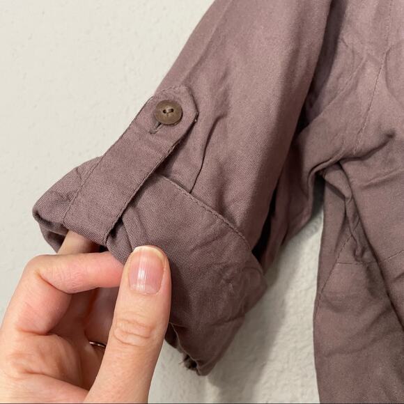 Bombay Paisley Brown Floral Embroidered Cropped Short Sleeve Blouse Women M Boho - Picture 8 of 9